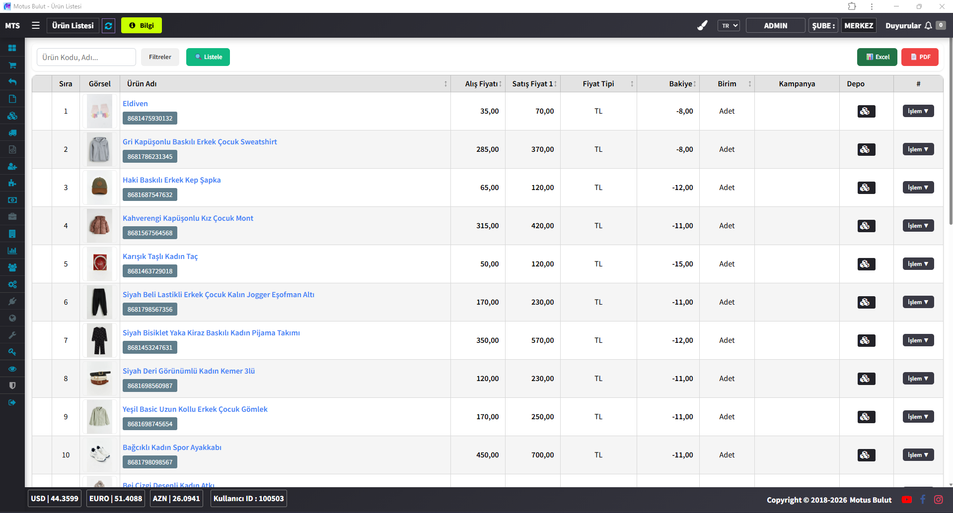 Mobilya stok takip programı ürün listesi - ürün ve fiyat takibi