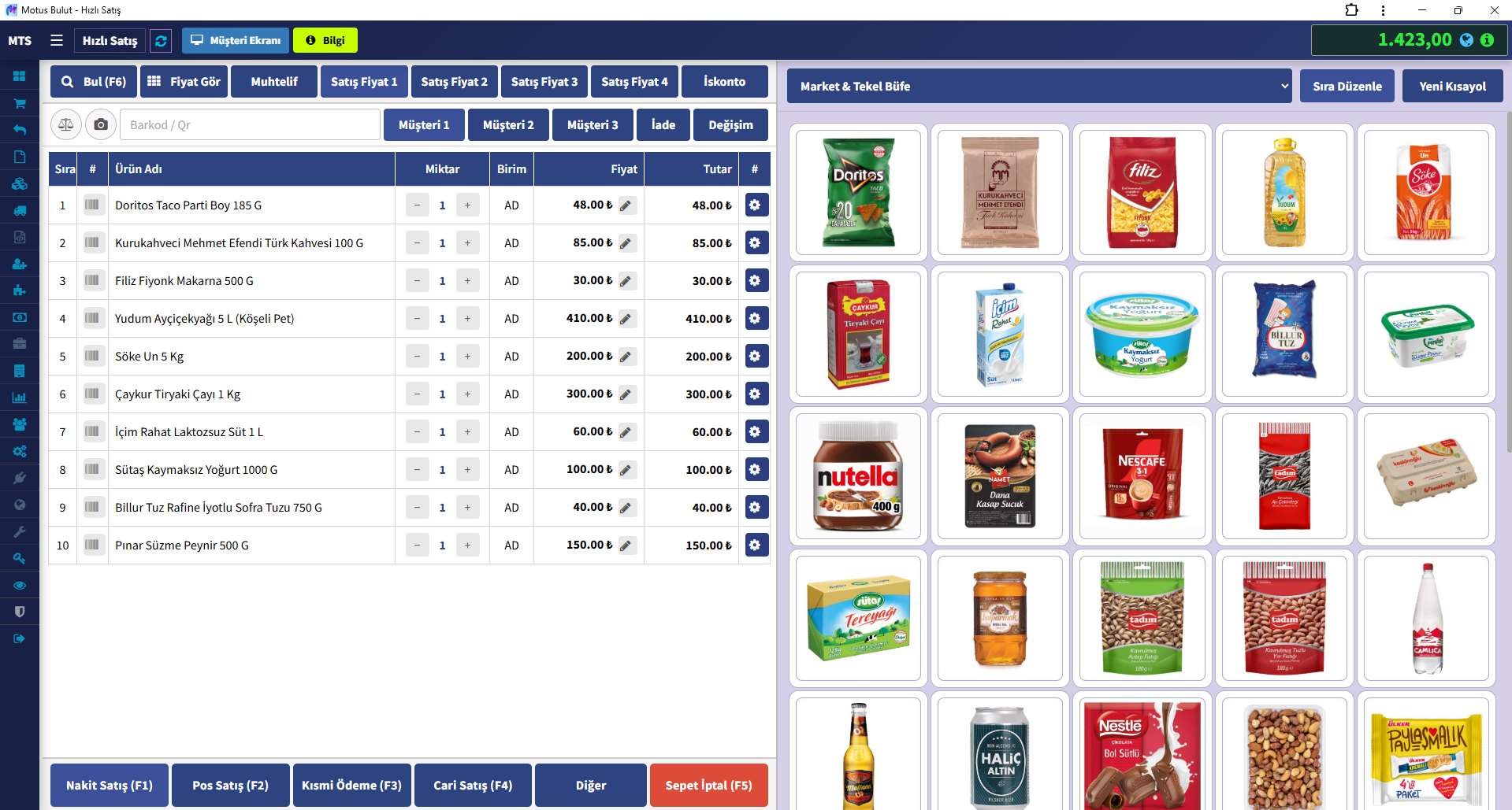 Barkod sistemi hızlı satış ekranı - barkod okutarak satış
